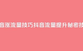 抖音涨流量技巧(抖音流量提升秘密技巧)
