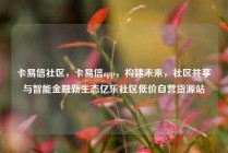 卡易信社区，卡易信app，构建未来，社区共享与智能金融新生态亿乐社区低价自营货源站