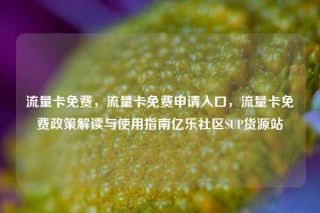 流量卡免费,流量卡免费申请入口,流量卡免费政策解读与使用指南亿乐社区SUP货源站