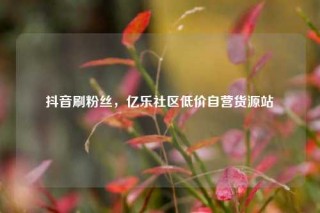 抖音刷粉丝，亿乐社区低价自营货源站