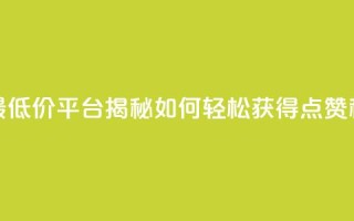 全网最低价平台揭秘如何轻松获得点赞和关注