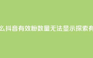 抖音有效粉数量为什么不显示 - 为什么抖音有效粉数量无法显示?探索有效粉数未显示背后的原因!(49字)~