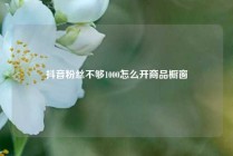 抖音粉丝不够1000怎么开商品橱窗