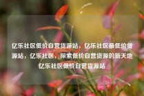 亿乐社区低价自营货源站，亿乐社区最低价货源站，亿乐社区，探索低价自营货源的新天地亿乐社区低价自营货源站