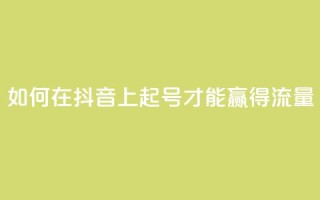 如何在抖音上起号才能赢得流量?