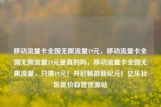 移动流量卡全国无限流量19元,移动流量卡全国无限流量19元是真的吗,移动流量卡全国无限流量,只需19元!开启畅游新纪元!亿乐社区低价自营货源站