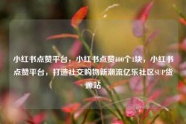 小红书点赞平台，小红书点赞100个1块，小红书点赞平台，打造社交购物新潮流亿乐社区SUP货源站