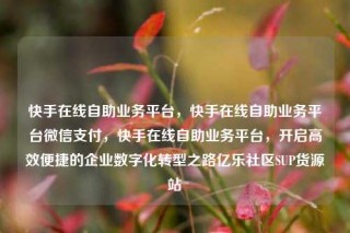 快手在线自助业务平台,快手在线自助业务平台微信支付,快手在线自助业务平台,开启高效便捷的企业数字化转型之路亿乐社区SUP货源站