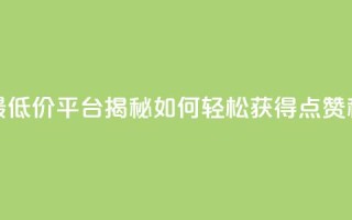 全网最低价平台揭秘如何轻松获得点赞和关注