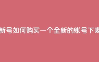 ks买新号 - 如何购买一个全新的KS账号？~