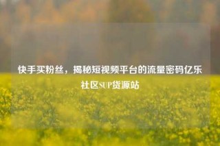 快手买粉丝,揭秘短视频平台的流量密码亿乐社区SUP货源站