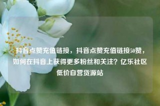 抖音点赞充值链接,抖音点赞充值链接50赞,如何在抖音上获得更多粉丝和关注?亿乐社区低价自营货源站