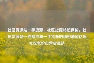 社区货源站一手货源，社区货源站超低价，社区货源站—连接你和一手货源的秘密通道亿乐社区低价自营货源站