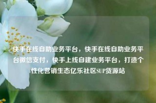 快手在线自助业务平台,快手在线自助业务平台微信支付,快手上线自建业务平台,打造个性化营销生态亿乐社区SUP货源站
