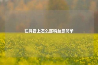 在抖音上怎么涨粉丝最简单