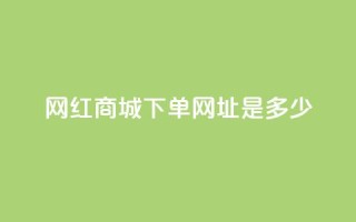 网红商城下单网址是多少 - 抖音推广怎么做
