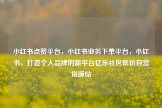 小红书点赞平台，小红书业务下单平台，小红书，打造个人品牌的新平台亿乐社区低价自营货源站