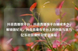 抖音直播放平台,抖音直播放平台抽成多少,解锁新纪元,抖音直播在平台上的创新与潜力亿乐社区低价自营货源站