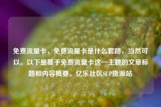 免费流量卡，免费流量卡是什么套路，当然可以。以下是基于免费流量卡这一主题的文章标题和内容概要。亿乐社区SUP货源站