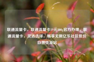 联通流量卡,联通流量卡19元200g官方办理,联通流量卡,灵活选择,畅享无限亿乐社区低价自营货源站