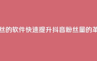 抖音快速增长粉丝的软件 - 快速提升抖音粉丝量的革命性软件~