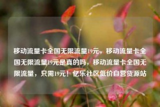 移动流量卡全国无限流量19元,移动流量卡全国无限流量19元是真的吗,移动流量卡全国无限流量,只需19元!亿乐社区低价自营货源站
