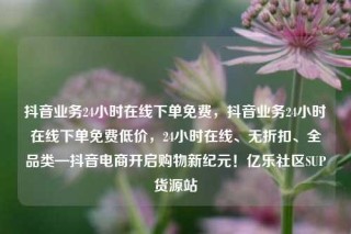 抖音业务24小时在线下单免费,抖音业务24小时在线下单免费低价,24小时在线、无折扣、全品类—抖音电商开启购物新纪元!亿乐社区SUP货源站