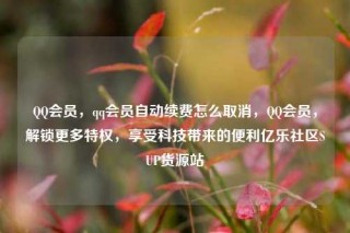 QQ会员,qq会员自动续费怎么取消,QQ会员,解锁更多特权,享受科技带来的便利亿乐社区SUP货源站