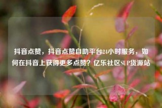 抖音点赞,抖音点赞自助平台24小时服务,如何在抖音上获得更多点赞?亿乐社区SUP货源站