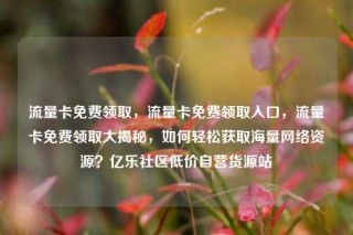 流量卡免费领取,流量卡免费领取入口,流量卡免费领取大揭秘,如何轻松获取海量网络资源?亿乐社区低价自营货源站