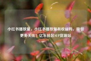 小红书播放量,小红书播放量有收益吗,吸引更多关注!亿乐社区SUP货源站