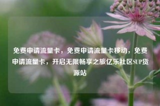 免费申请流量卡,免费申请流量卡移动,免费申请流量卡,开启无限畅享之旅亿乐社区SUP货源站
