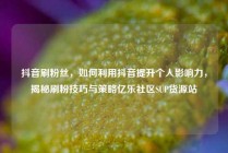 抖音刷粉丝，如何利用抖音提升个人影响力，揭秘刷粉技巧与策略亿乐社区SUP货源站