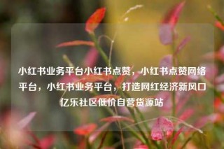 小红书业务平台小红书点赞,小红书点赞网络平台,小红书业务平台,打造网红经济新风口亿乐社区低价自营货源站