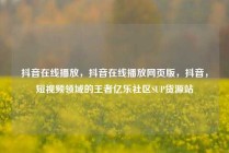 抖音在线播放，抖音在线播放网页版，抖音，短视频领域的王者亿乐社区SUP货源站