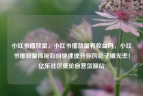 小红书播放量,小红书播放量有收益吗,小红书播放量揭秘如何快速提升你的帖子曝光率!亿乐社区低价自营货源站