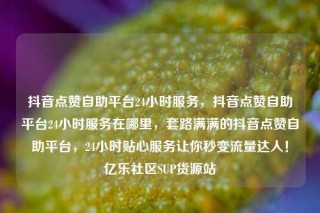 抖音点赞自助平台24小时服务,抖音点赞自助平台24小时服务在哪里,套路满满的抖音点赞自助平台,24小时贴心服务让你秒变流量达人!亿乐社区SUP货源站