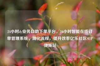 24小时dy业务自助下单平台,24小时智能在线订单管理系统,简化流程,提升效率亿乐社区SUP货源站