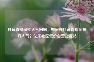 抖音直播间挂人气网站,如何在抖音直播间提升人气?亿乐社区低价自营货源站