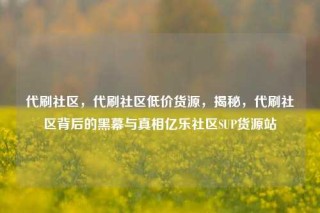 代刷社区,代刷社区低价货源,揭秘,代刷社区背后的黑幕与真相亿乐社区SUP货源站
