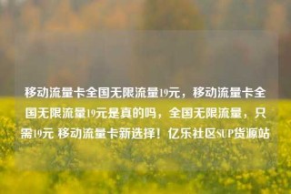移动流量卡全国无限流量19元,移动流量卡全国无限流量19元是真的吗,全国无限流量,只需19元 移动流量卡新选择!亿乐社区SUP货源站
