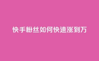 快手粉丝如何快速涨到1万,快手如何快速获得100赞 - 子潇网络老马低价下单 - 如何快速1元100赞