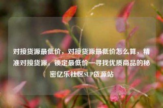 对接货源最低价,对接货源最低价怎么算,精准对接货源,锁定最低价—寻找优质商品的秘密亿乐社区SUP货源站