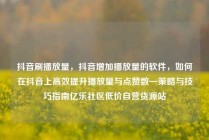 抖音刷播放量,抖音增加播放量的软件,如何在抖音上高效提升播放量与点赞数—策略与技巧指南亿乐社区低价自营货源站