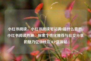 小红书阅读,小红书阅读笔记满8篇什么意思,小红书阅读热潮,探索个性化推荐与社交分享的魅力亿乐社区SUP货源站