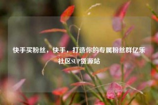 快手买粉丝,快手,打造你的专属粉丝群亿乐社区SUP货源站