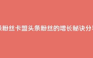 卡盟头条粉丝 - 卡盟头条粉丝的增长秘诀分享！