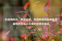 抖音刷粉丝，解锁秘密，如何利用抖音刷取大量粉丝亿乐社区低价自营货源站