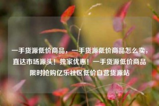 一手货源低价商品,一手货源低价商品怎么卖,直达市场源头!独家优惠!一手货源低价商品限时抢购亿乐社区低价自营货源站