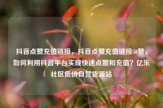 抖音点赞充值链接,抖音点赞充值链接50赞,如何利用抖音平台实现快速点赞和充值?亿乐社区低价自营货源站